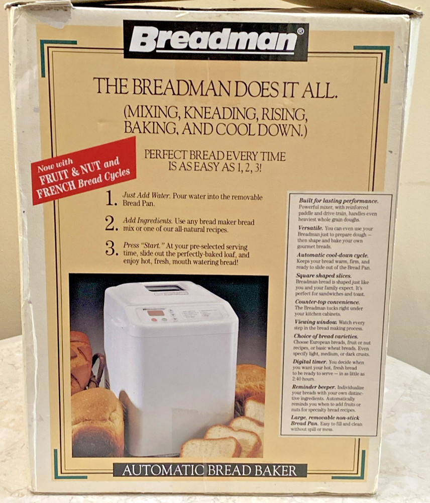 Breadman TR-440 Automatic Bread Maker 1.5 Lb Loaf Machine Brand New-Open Box
