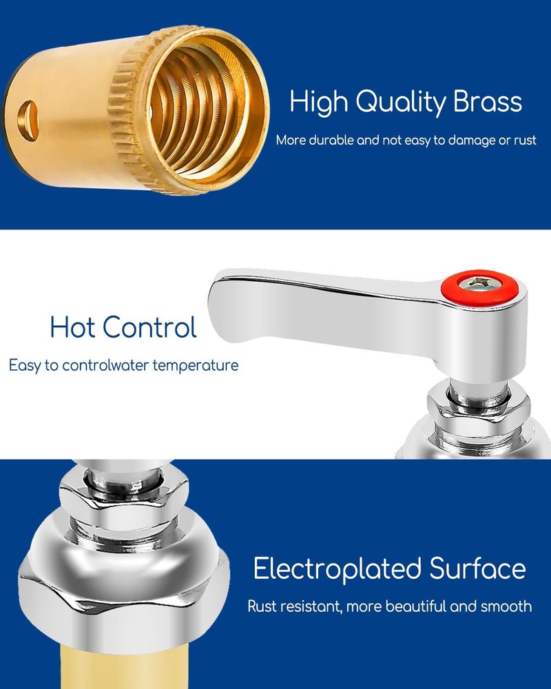 WMJNH Handle Stem Assembly Fits for T&S Brass Faucets Replace Blue,Red