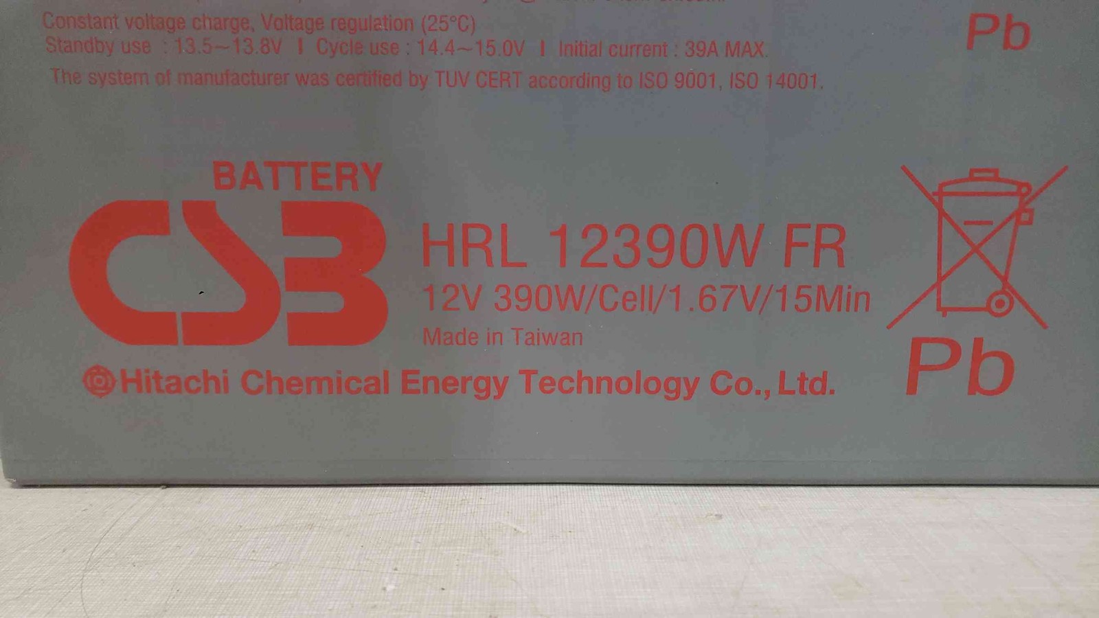 Hitachi 12V 390W/Cell Sealed Lead Battery HRL 12390W FR (SKU: 112398)