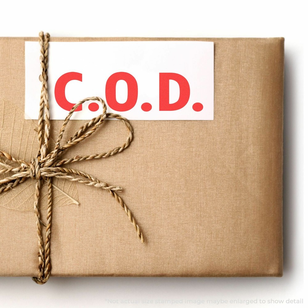 Large COD Rubber Stamp Size 1" Tall x 2-1/4" Wide