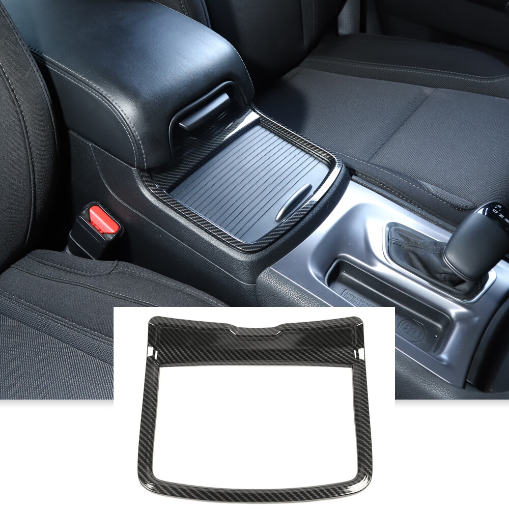 Interior Cup Holder Cover Trim Decor Frame For Dodge Charger 2011+ Carbon Fiber