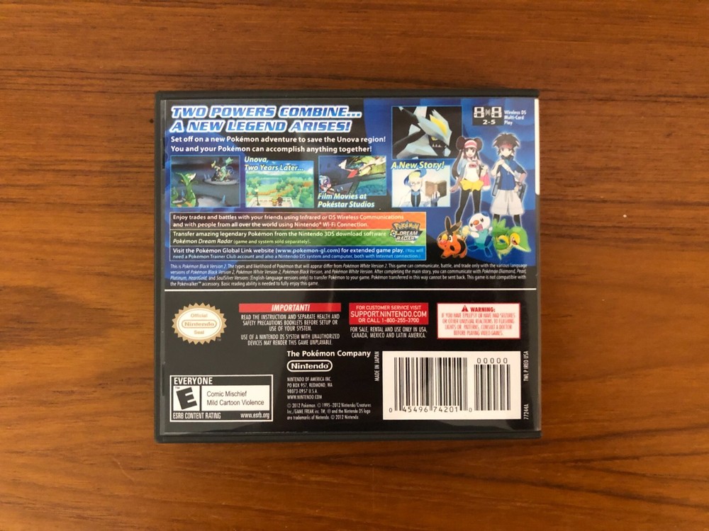 Replacement Case for Pokemon: Black Version 2 Nintendo DS