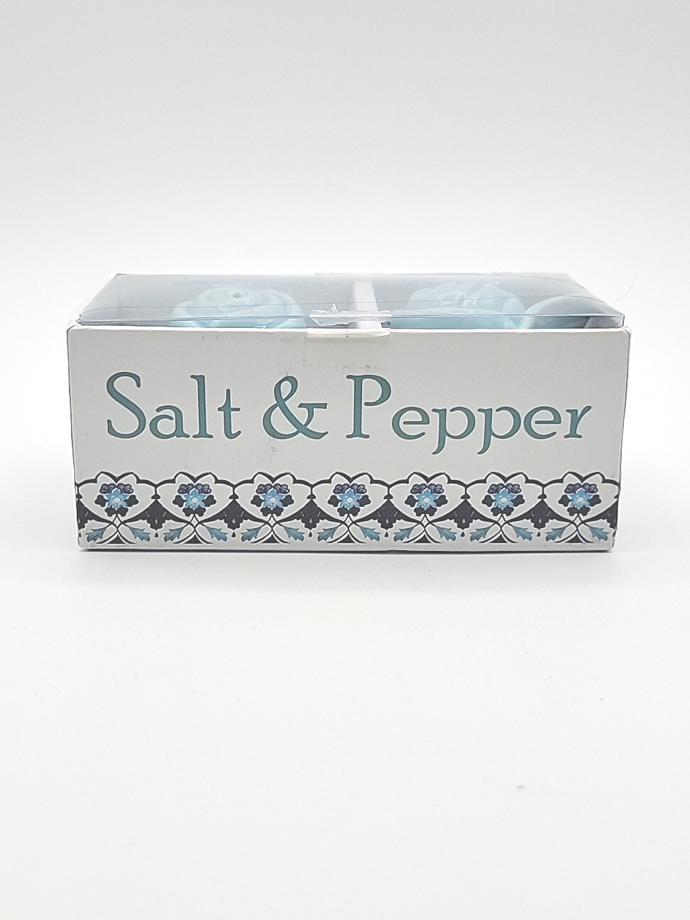 Blue Roses Ceramic Flowers Salt And Pepper Shakers NEW Cordon Bleu Inc