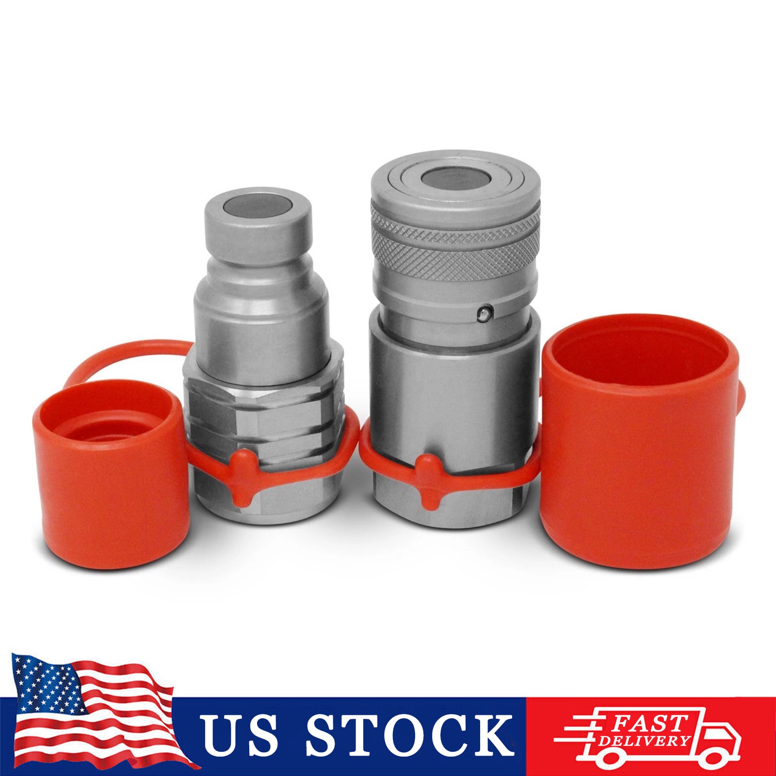 1/2 NPT Flat Face Hydraulic Quick Connect Coupler Coupling Set Skid Steer Bobcat