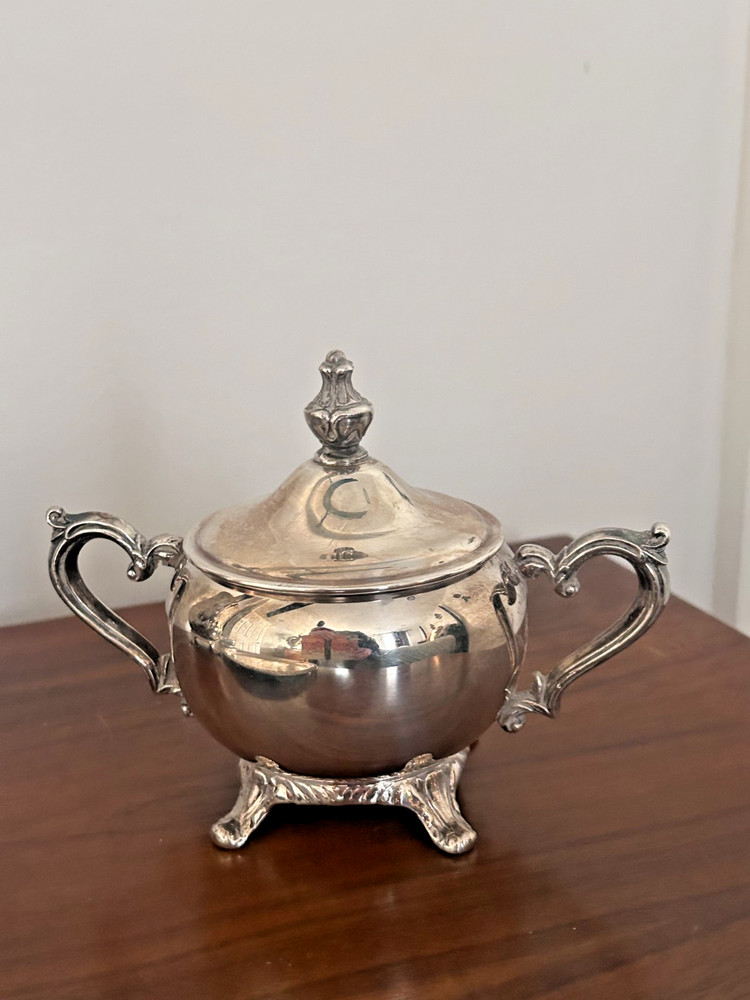 Vintage WM Rogers 4-Pc Silver Plate Tea Set w/ #0870 Tray American Classic