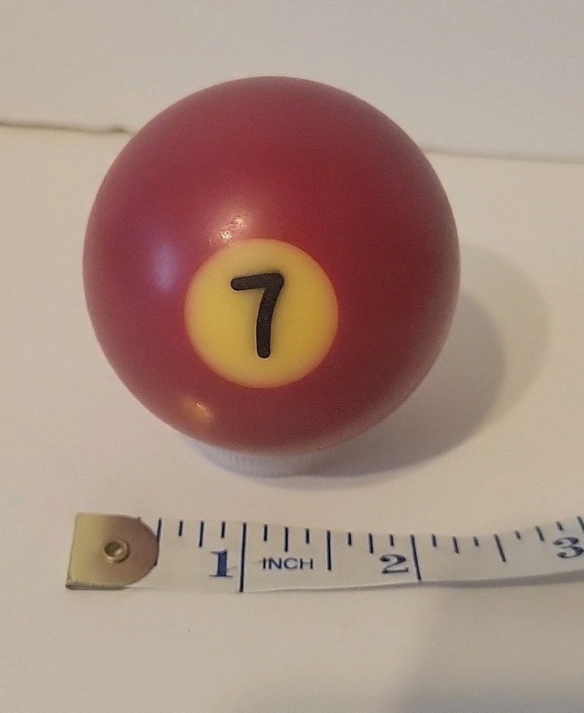 Vintage No. 7 Solid Red Pool Ball Billiard 2" Replacement (B)