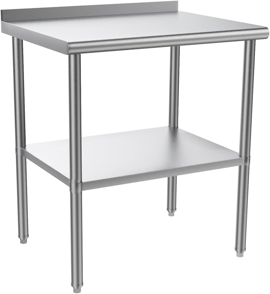 30'' x 24'' Stainless Steel Table for Prep & Work with Adjustable UnderShelf