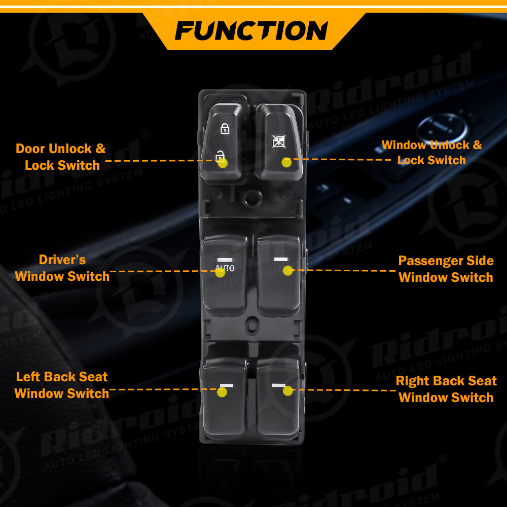 Front Left Driver Power Window Switch For Hyundai Sonata 93570-3S000 2011-2015