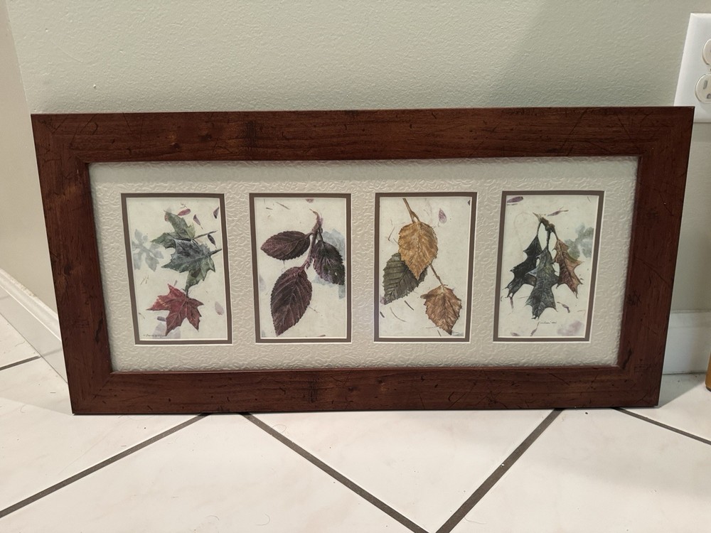 Original Signed Russ Erickson Studios Leaf Artwork Painting Signed Dated