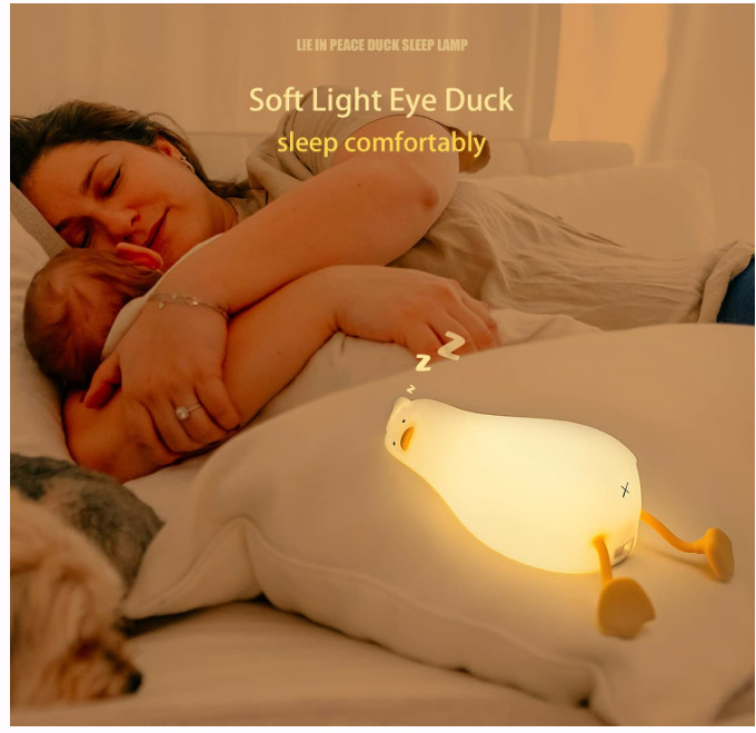LED Duck Lamp Cute Squishy Dimmable Silicone Bedside Light with Touch Control