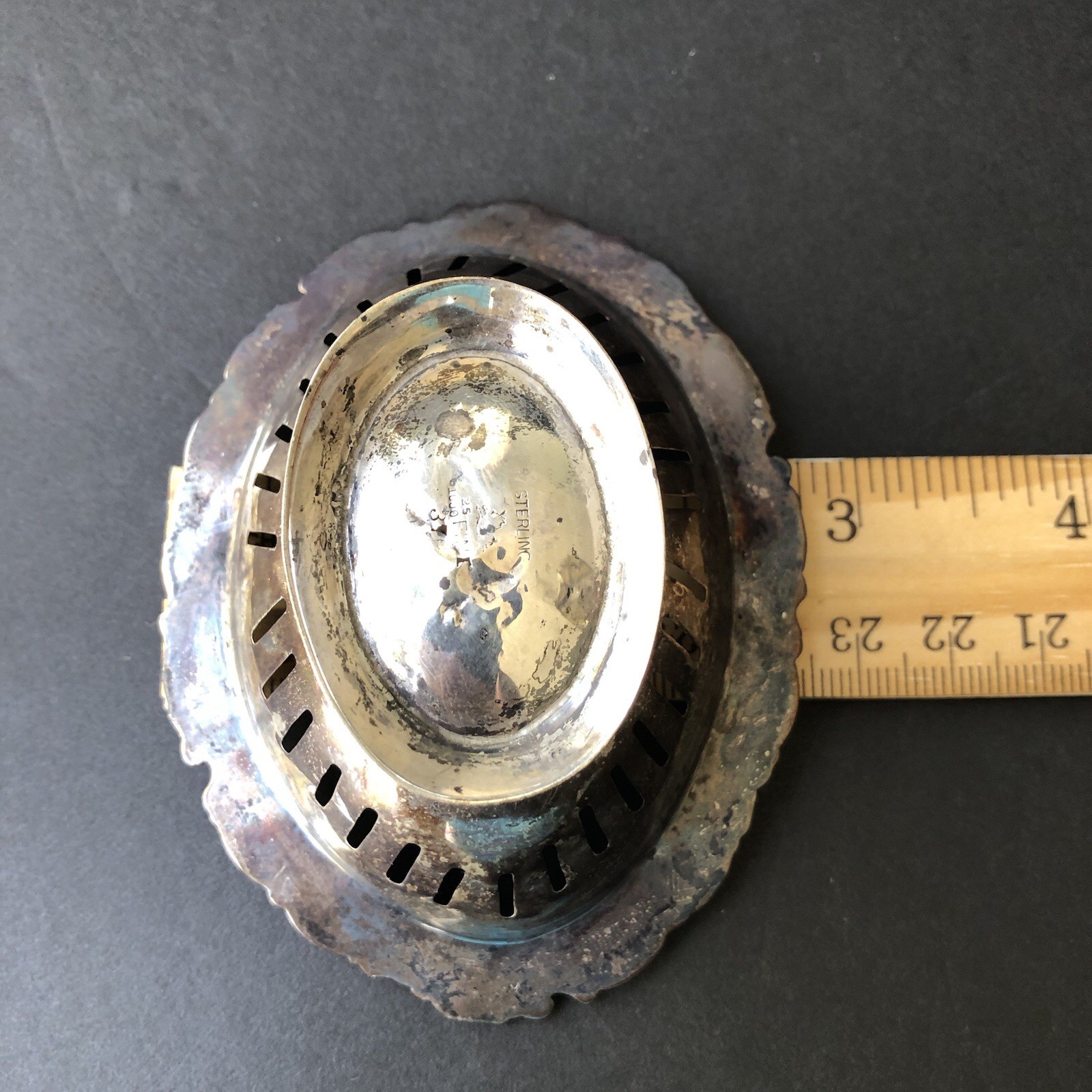 Antique Mauser Sterling Silver Reticulated Bowl Dish 925/1000, 3 5/8" x 2 5/8"