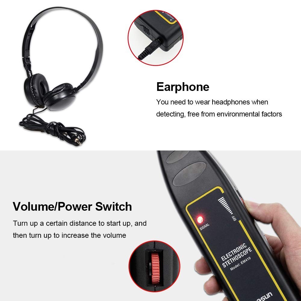 Pro Ultrasonic Leak Detector, High Sensitivity Industrial Stethoscope, Engine...