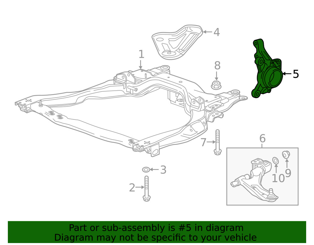 Genuine GM Driver Side Steering Knuckle 95048310