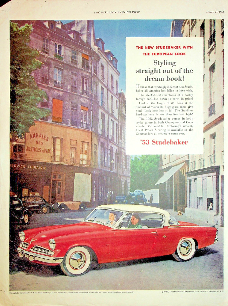 Original 1939 Vintage Studebaker Ad: Studebaker Commander & President