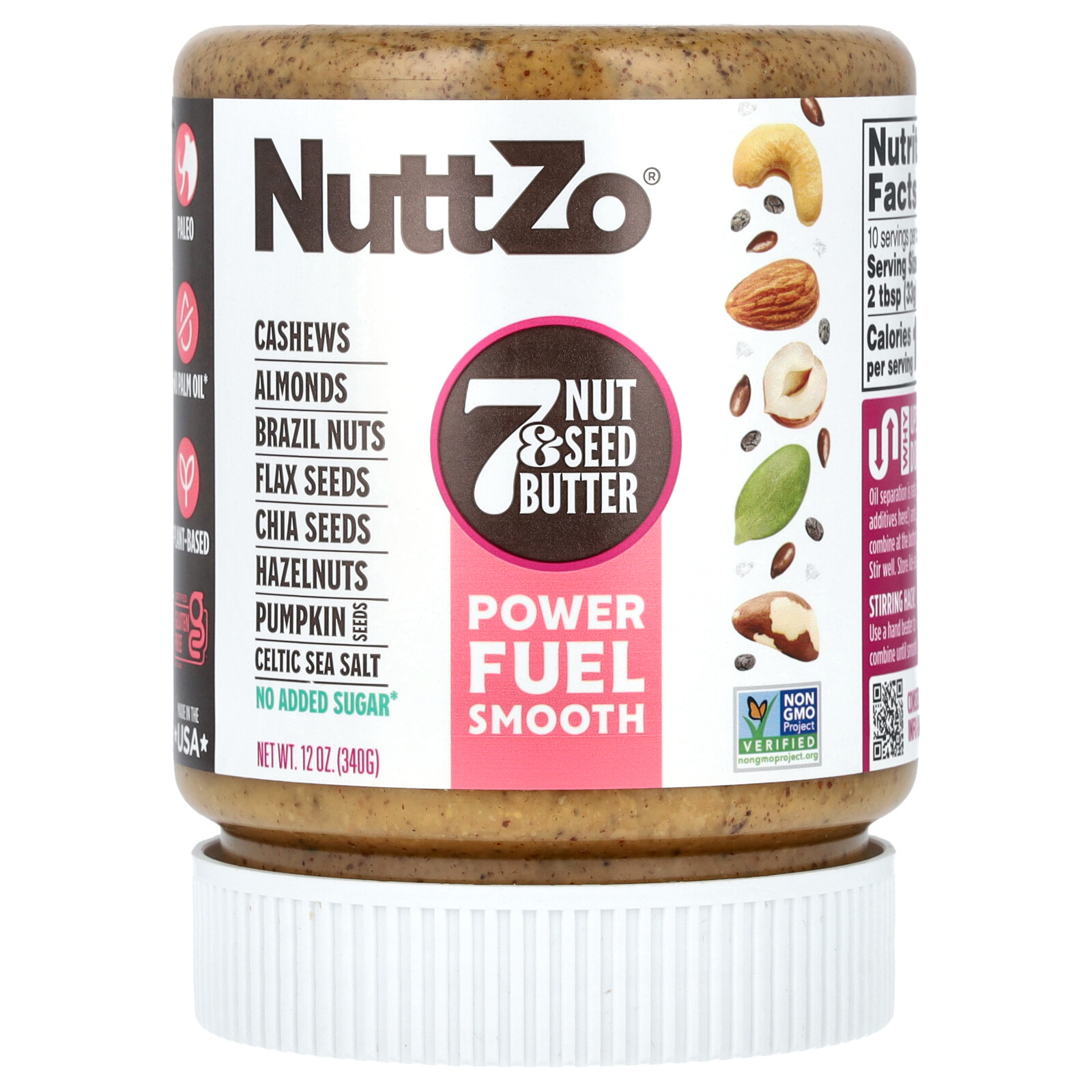Power Fuel, 7 Nut & Seed Butter, Smooth, 12 oz (340 g)