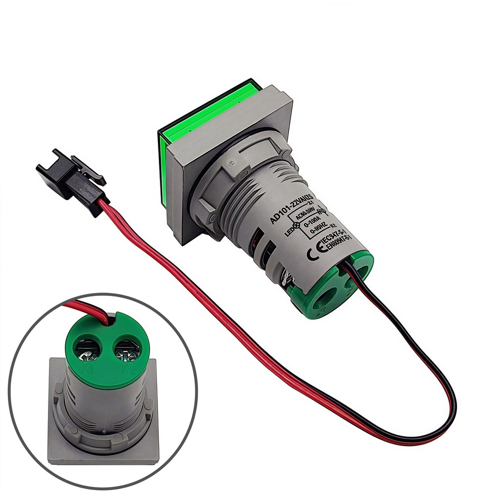 2PCS 3 in 1 Digital AC Current Voltage Frequency Indicator Square LED Display...