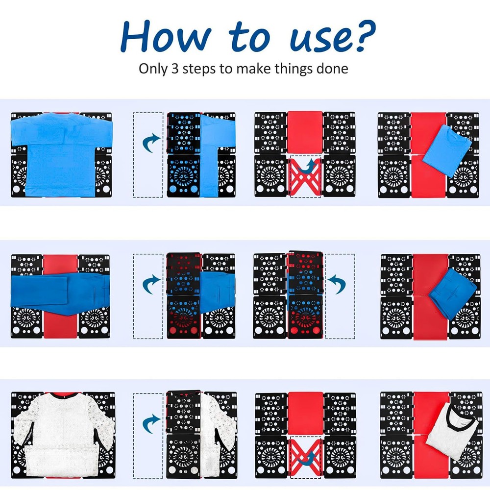 Version 3 Shirt Folding Board T Shirts Clothes Folder Durable Plastic