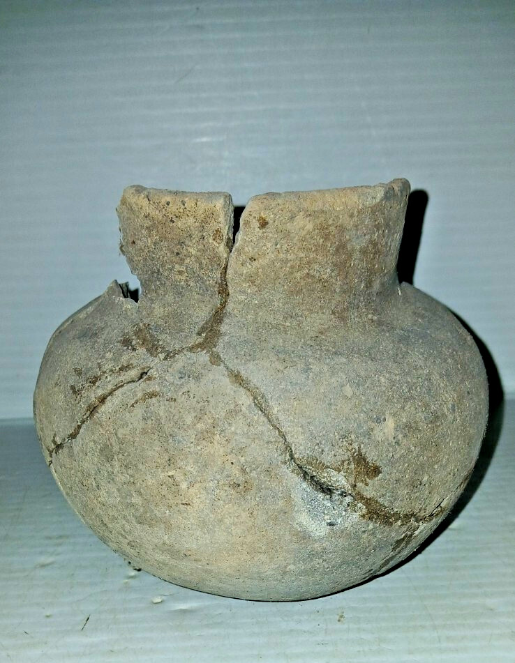 Pre-Columbian Native American Indian Mississippian Partial Pottery Jar Artifact