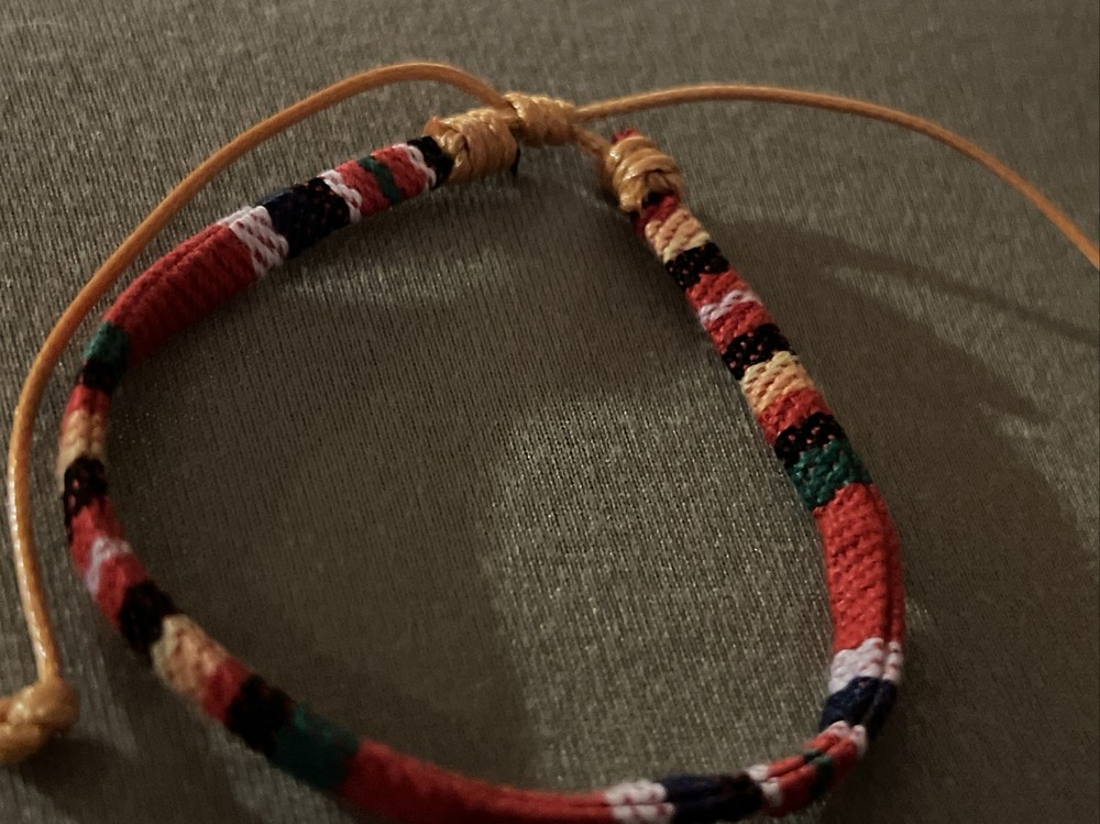 NEW BOHO BRAID THREAD FRIENDSHIP BRACELET ADJUSTABLE THICKER ORANGE