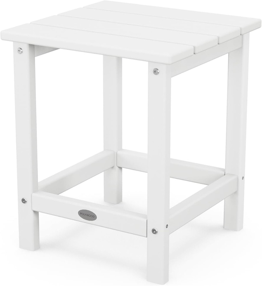 POLYWOOD Long Island 18" Side Table, White