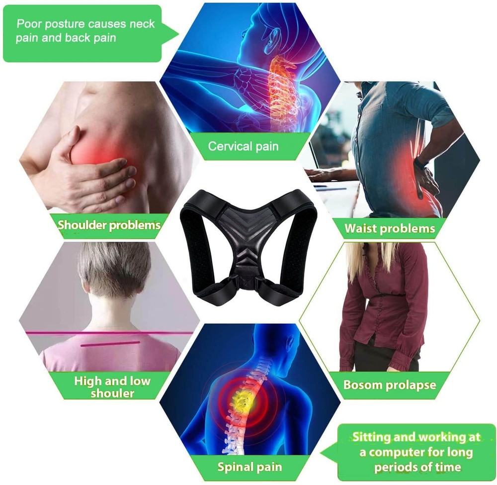 Full Back Posture Corrector For Women,Adjustable Back Brace For Posture Suppo...