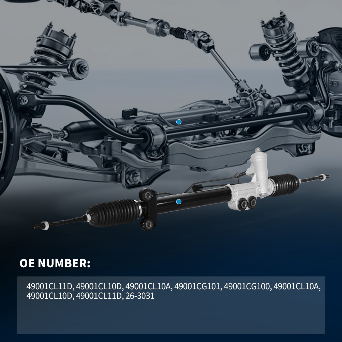 For Infiniti FX35 2004 2005 2006 2007 2008 3.5L Power Steering Rack and Pinion