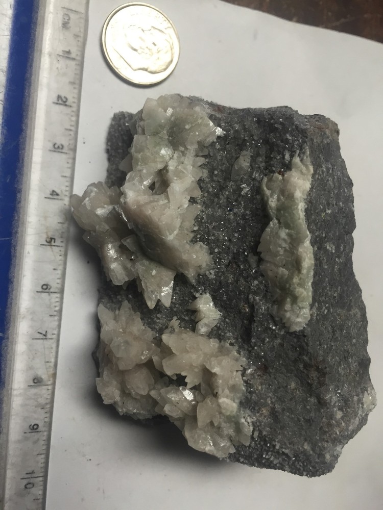 Fluorescent Calcite Crystal Clusters On Matrix From Moncure NC