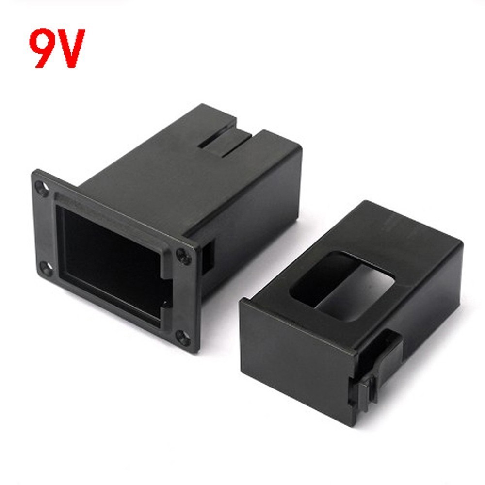 9V Battery Holder Box Replacement Black Compartment For Acoustic Guitar