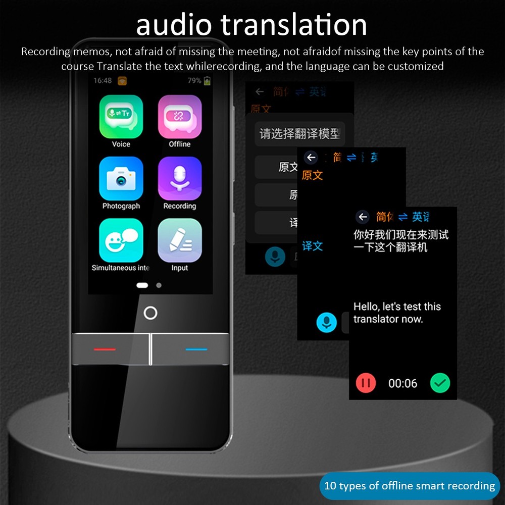 Offline Smart Voice Translator Wifi Translation Bluetooth-Support 139 Language