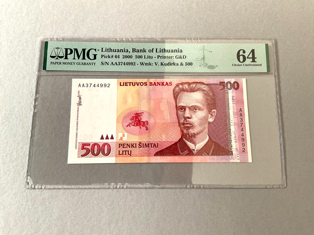 Lithuania 500 Litu P-64 2000  PMG 64