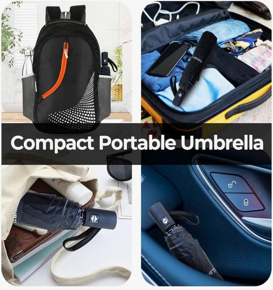 Compact Travel Umbrella,44" Canopy,Automatic Open/Close Windproof Umbrella,2pcs