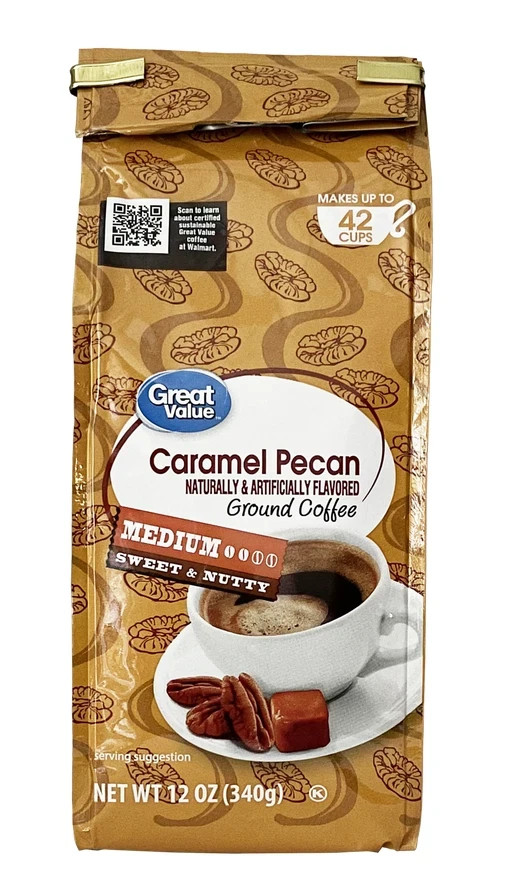 Great Value Caramel Pecan Ground Coffee, 12 oz