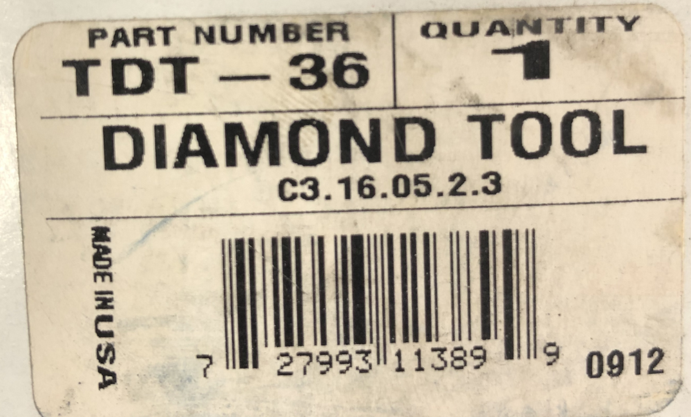 Pioneer Diamond Dressing Tool. 1/2" x 3-1/2", 20 NF Thread