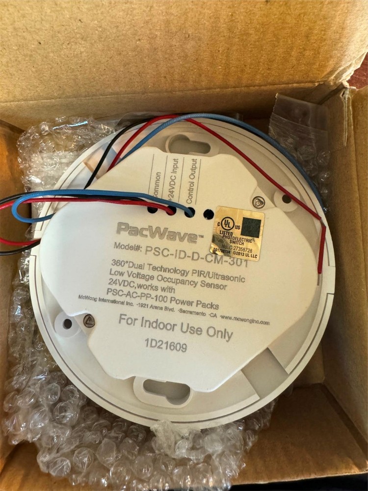 McWong Pacwave Dual Tech Ceiling Mount Sensor PSC-ID-D-CM-301
