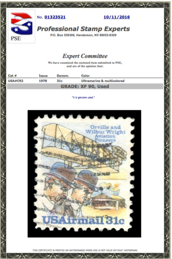 #C92 Used PSE Graded 90, PSE Certificate # 01323521