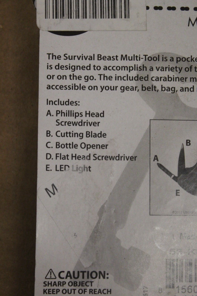 4 Venture Tool Key Gear MULTI TOOL WITH LED LIGHT #BINC16