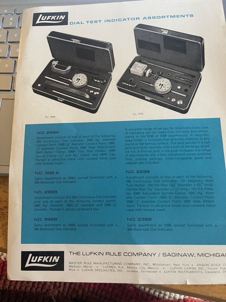 Lufkin Dial Test Indicator Assortments Brochure