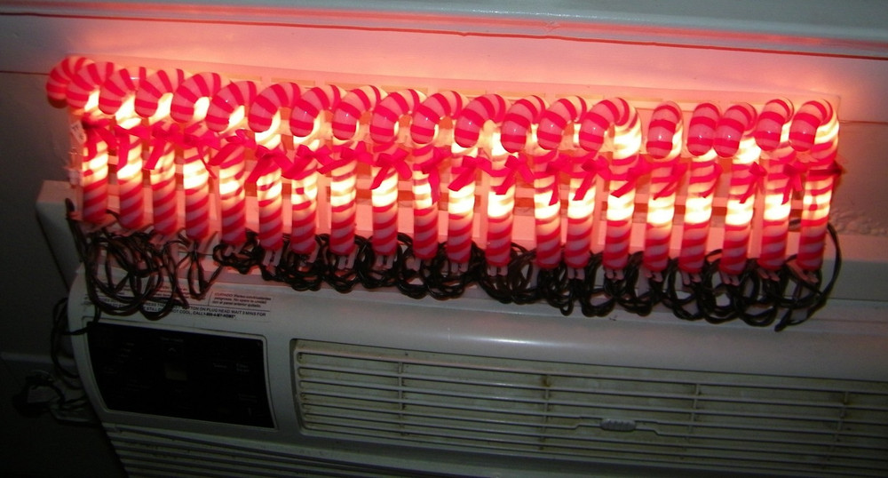 Vintage Christmas Blow Mold 20 Candy Cane String Light Set Working!