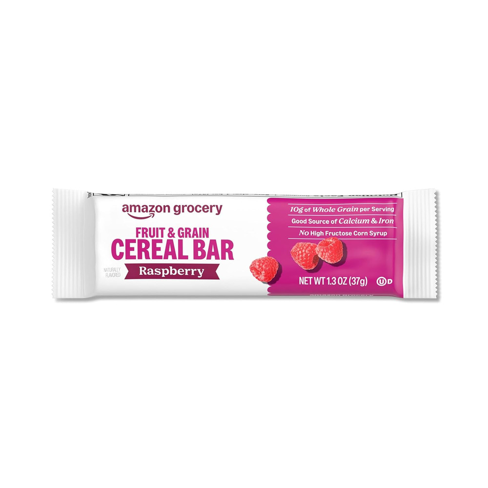 , Fruit & Grain Cereal Bars, Raspberry, 1.3 Oz, 8 Ct