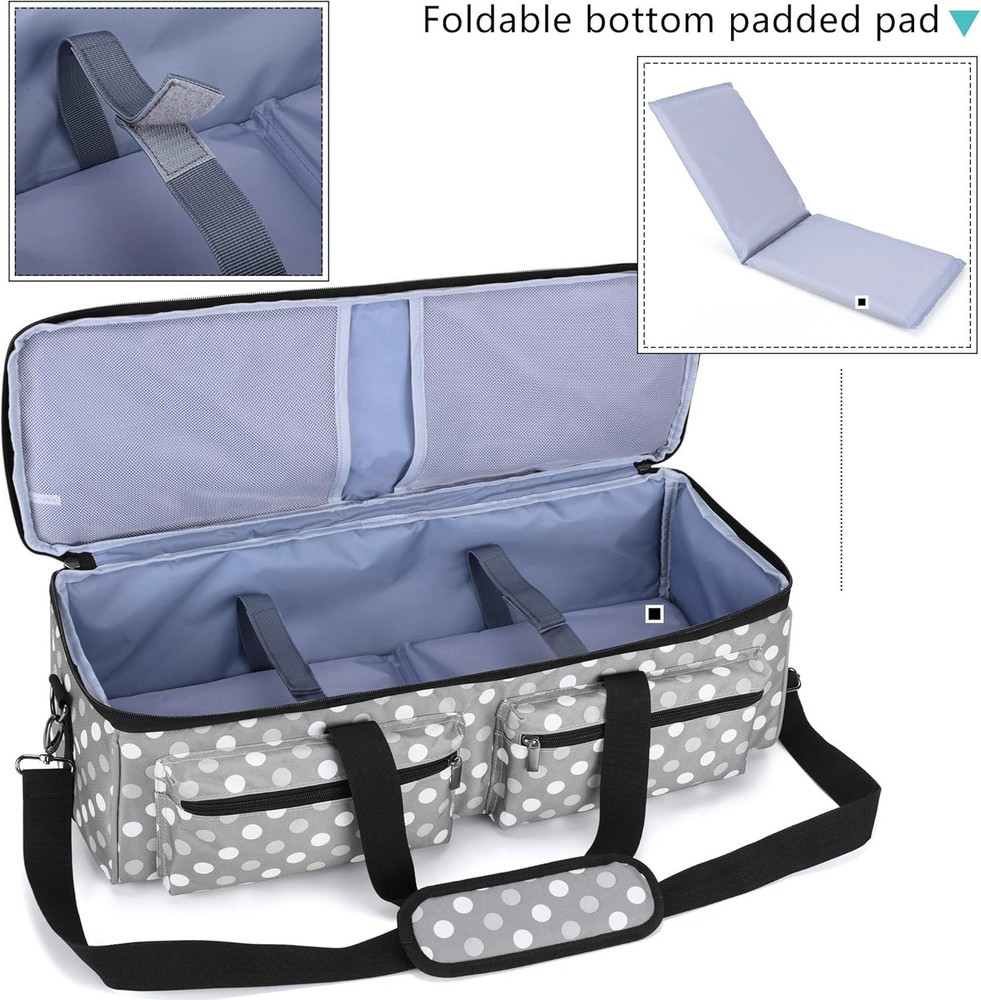 Durable Gray Dots Carrying Bag for Cricut Explore Air & Maker - 5 Compartments