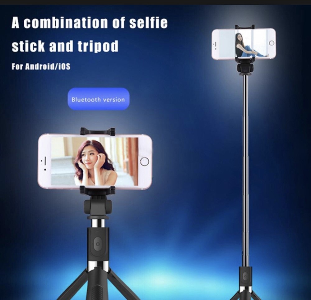 Selfie Stick Wireless Bluetooth with Remote and Extendable Tripod Phone Holder