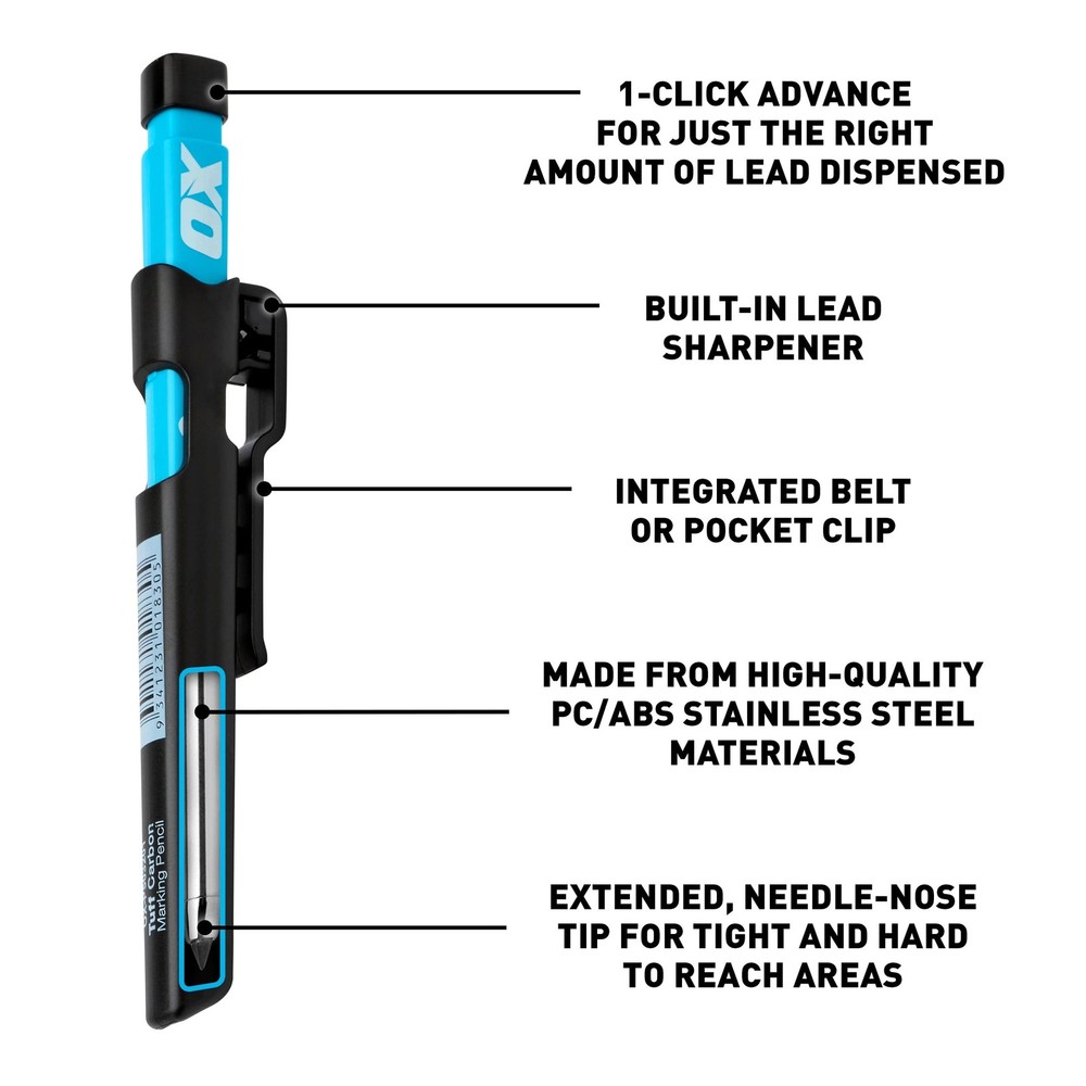 OX Tools Carpenter Pencils Pro Tuff Carbon Marking Pencil Mechanical Constructio