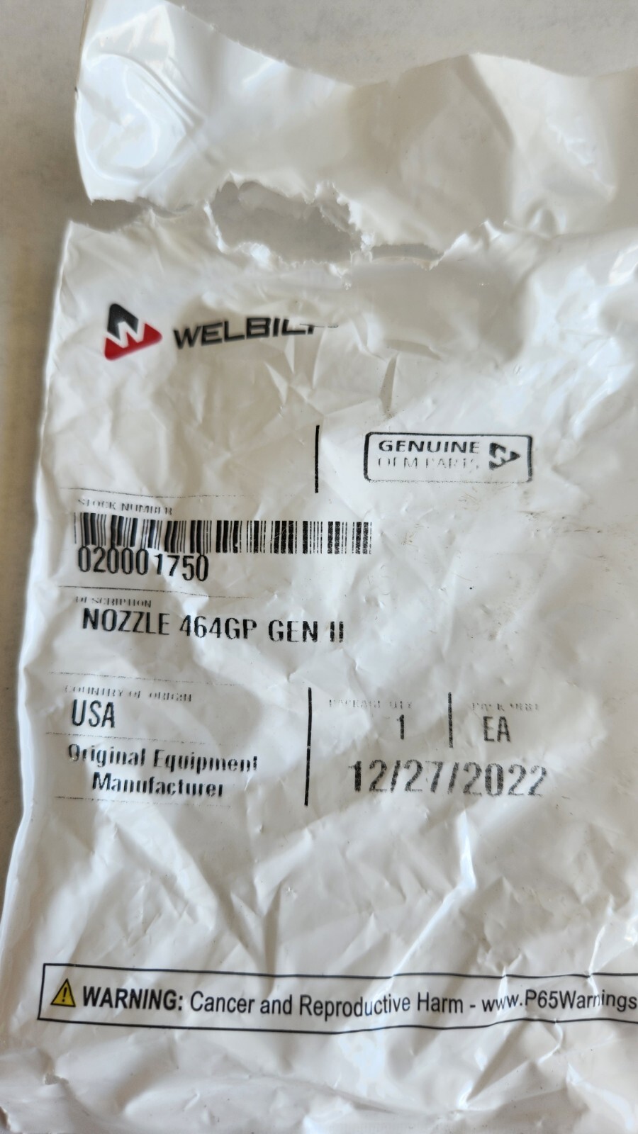 Welbilt Nozzle 464Gp Gen Ii 020001750 - Free Shipping + Geniune OEM