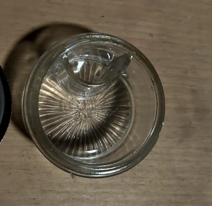 Rexall Vintage Glass Inkwell Apothecary Jar with Metal Lid, Used