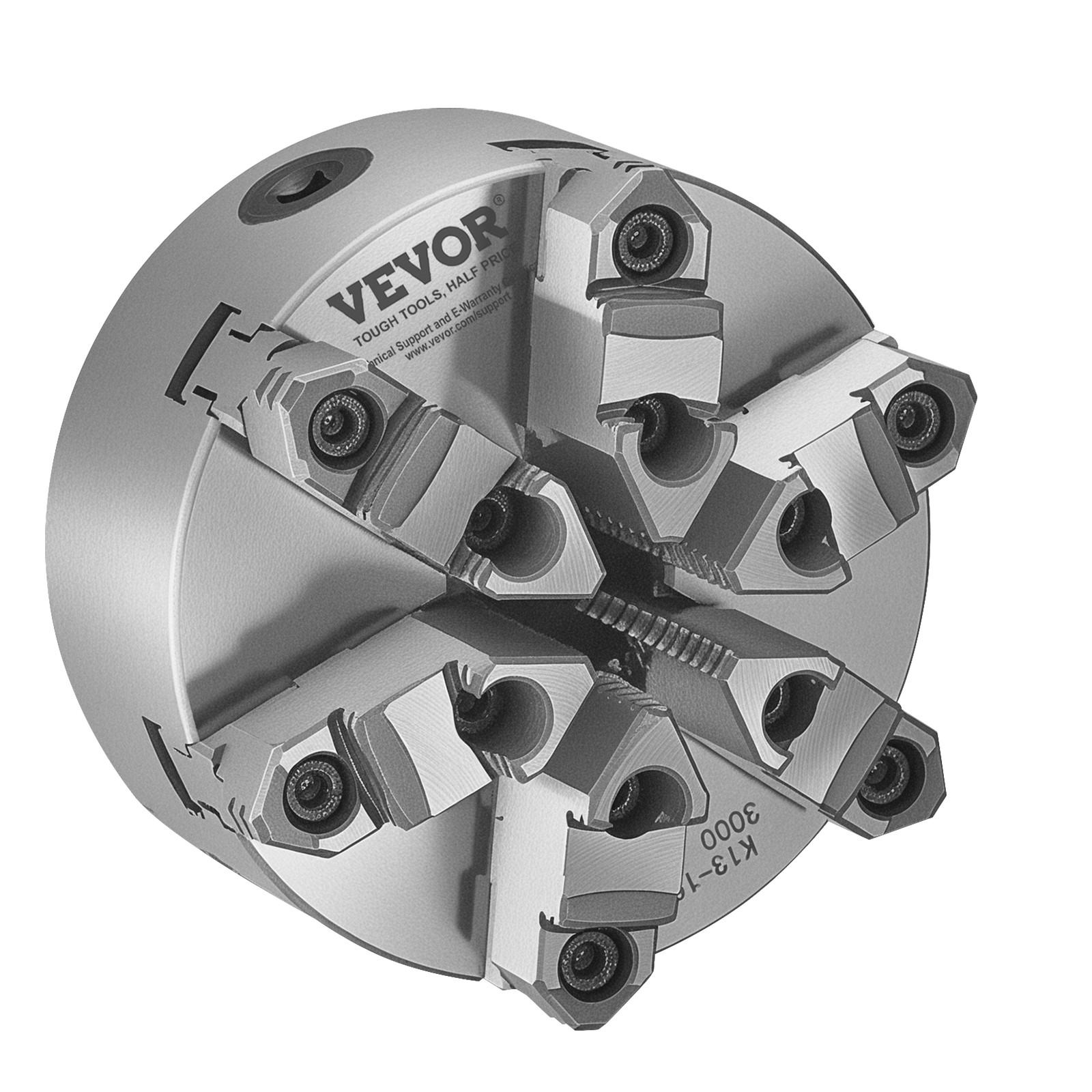 VEVOR 6 Inch 6-Jaw Self-Centering Lathe Chuck with D1-4 Cam Lock Backing Plate