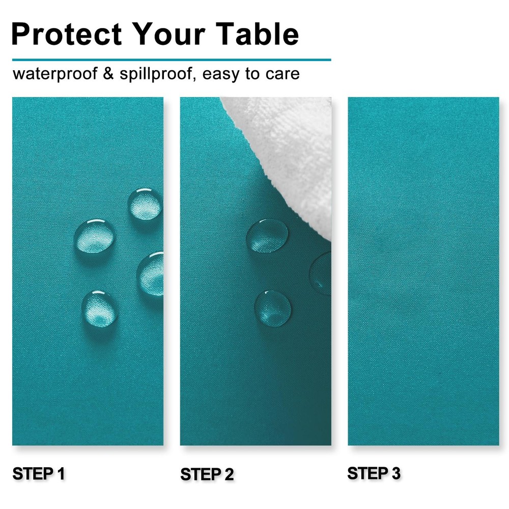 Rectangle Tablecloth - Waterproof and Spillproof Washable Fabric Table Cloth ...