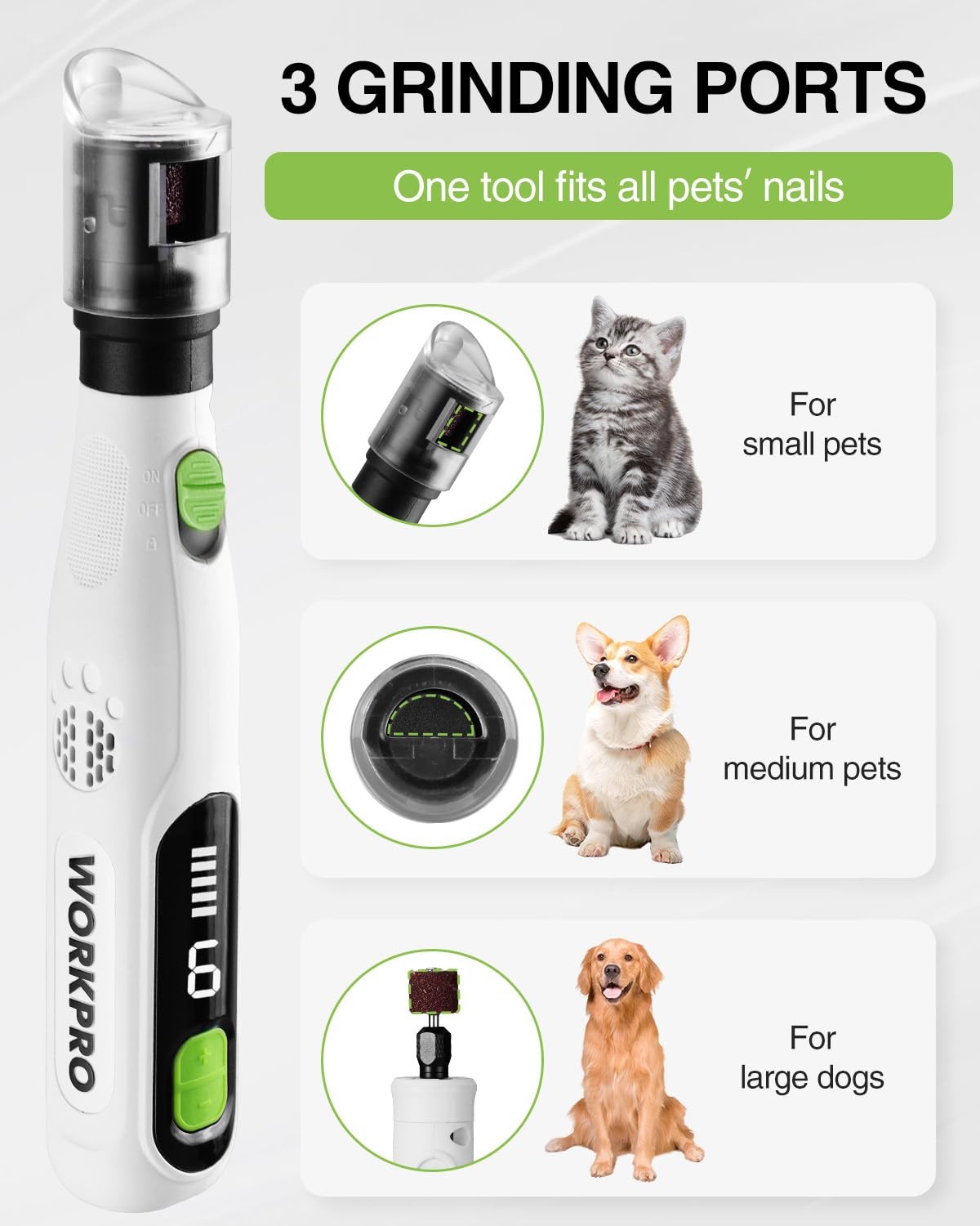 WORKPRO 6-Speed Dog Nail Grinder Pet Nail Grinder 70 Accessories Rotary Tool Set