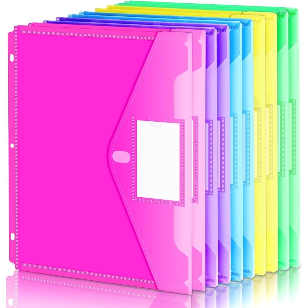 Heavy Duty Plastic Binder Pocket Folders 10 Pack Side Load Pockets Secure