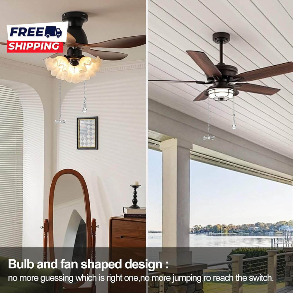 Ceiling Fan Pull Chain Ornaments 13.6 Inches Fan Pulls Extension Chains Set