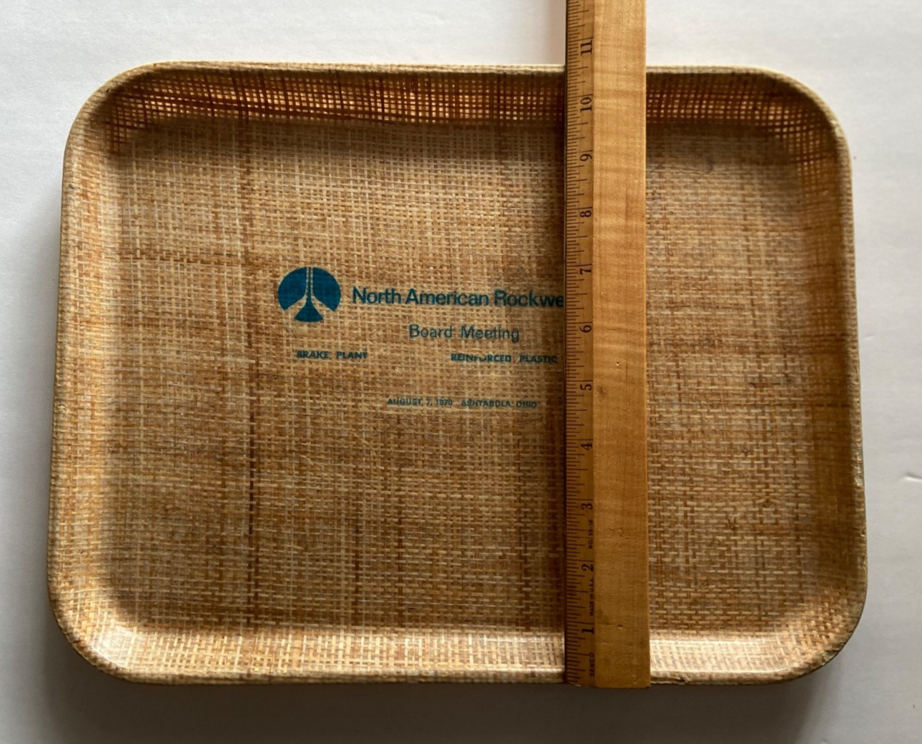 Original NASA Aug. 7, 1970 North American Rockwell Reinforced Plastic Ops Tray